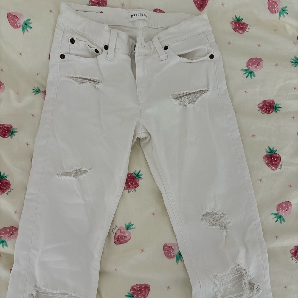 Brappers white distressed skinny jean